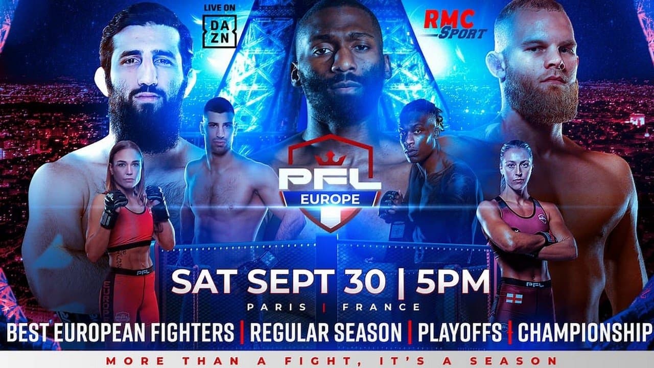 Backdrop for PFL 2023 Europe #3: Playofḟs - Doumbé vs. Zébo