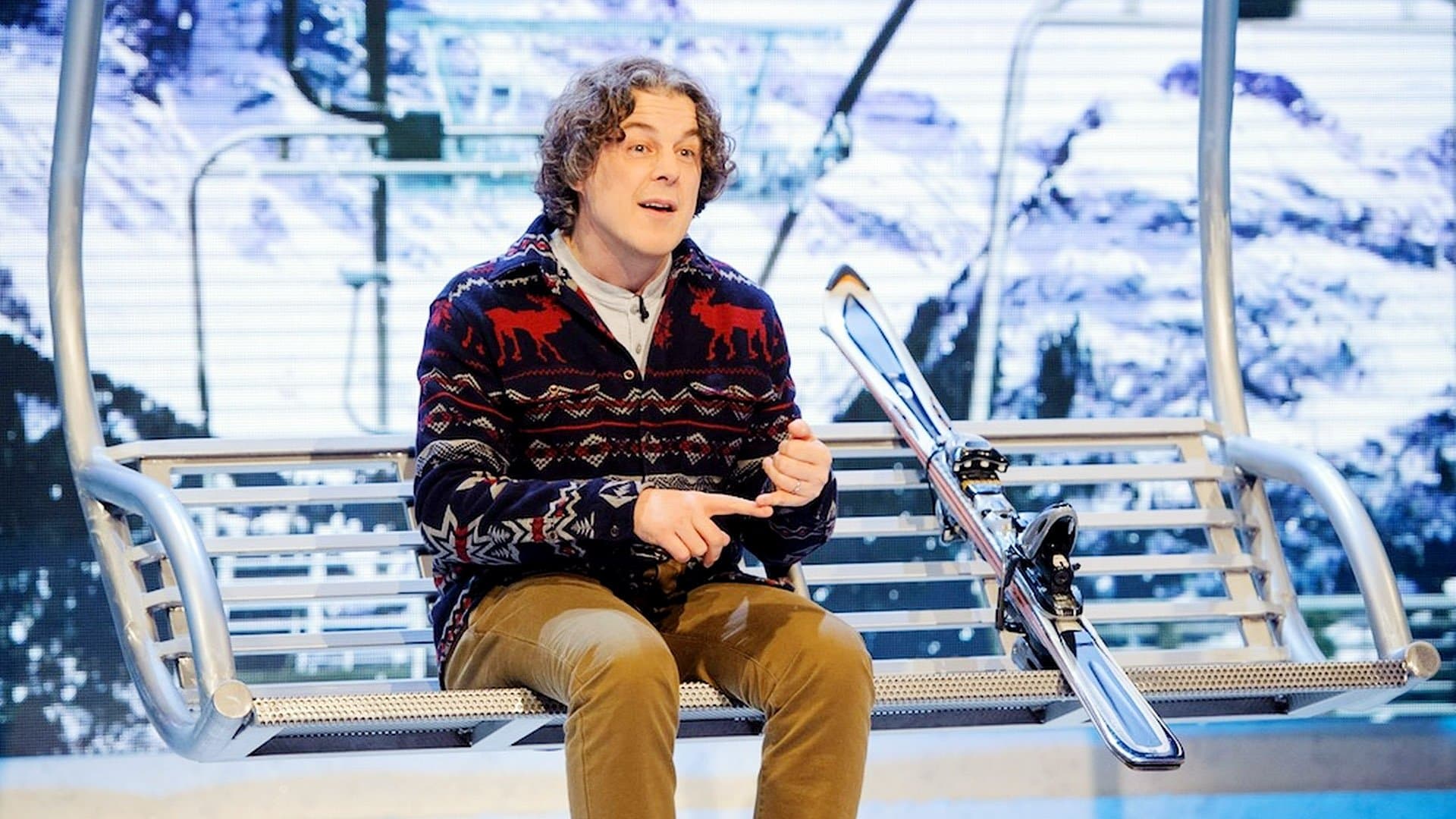 Backdrop for Alan Davies Après-Ski