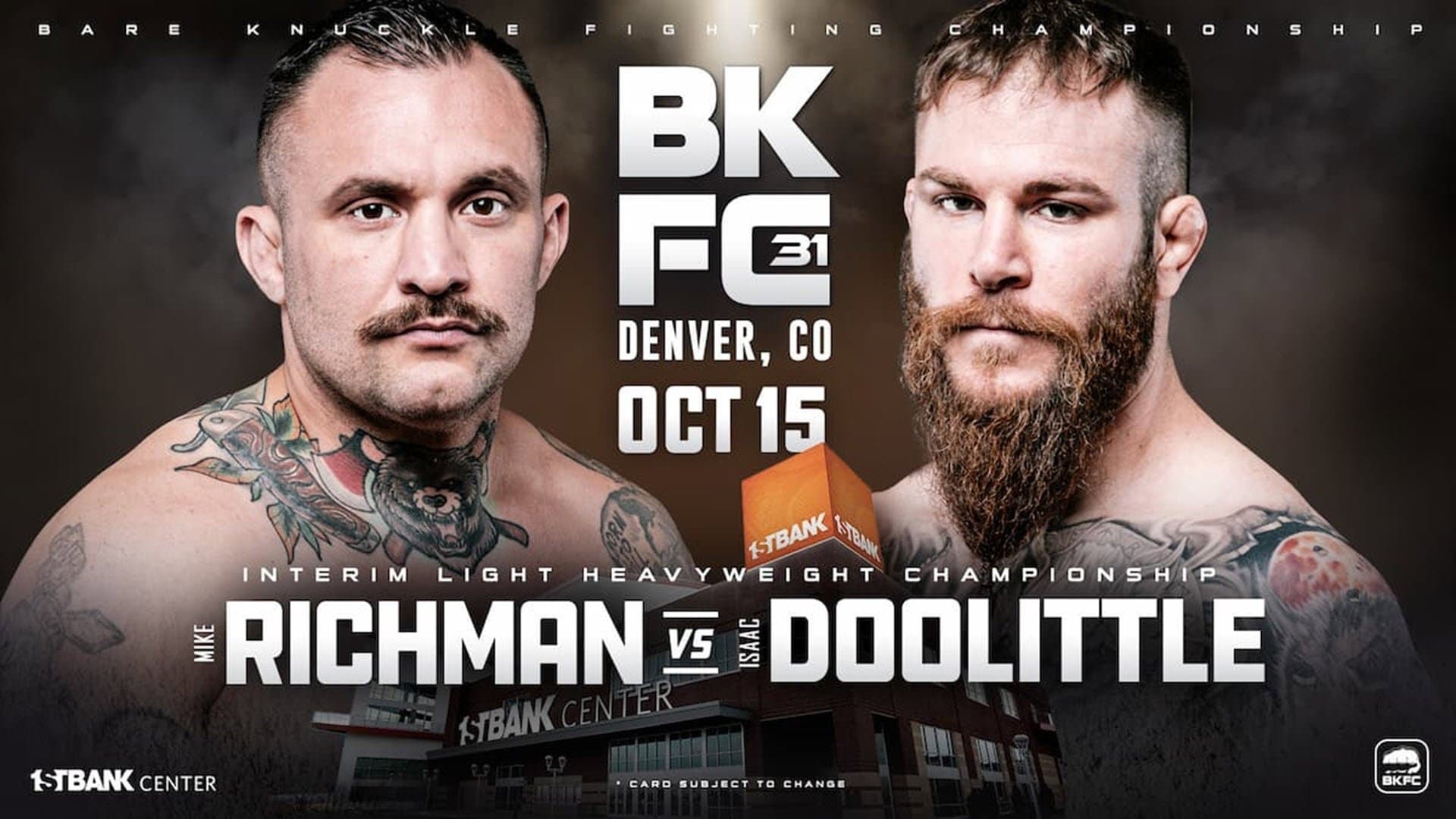 Achtergrond voor BKFC 31: Richman vs Doolittle