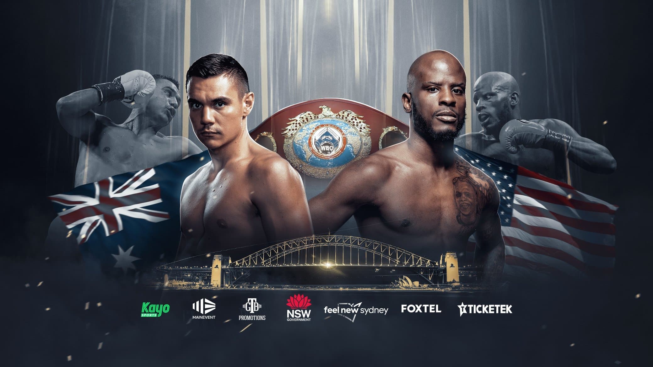 Backdrop for Tim Tszyu vs. Tony Harrison