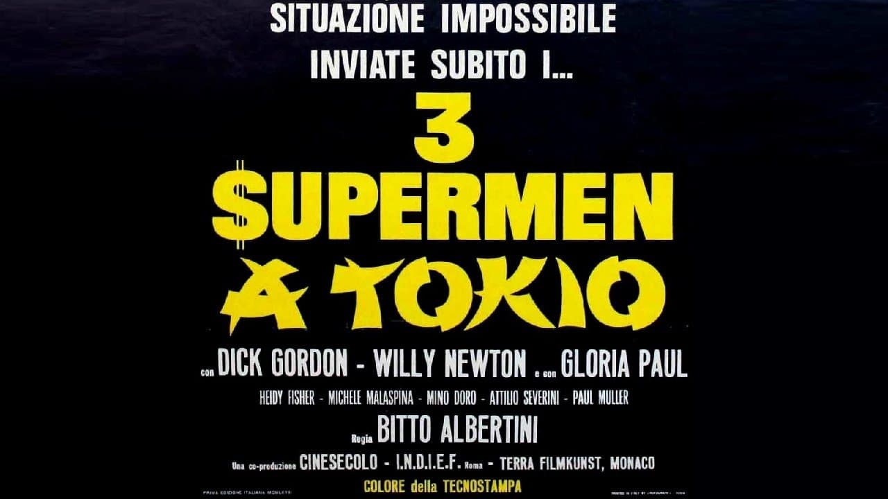 Backdrop for 3 supermen a Tokio